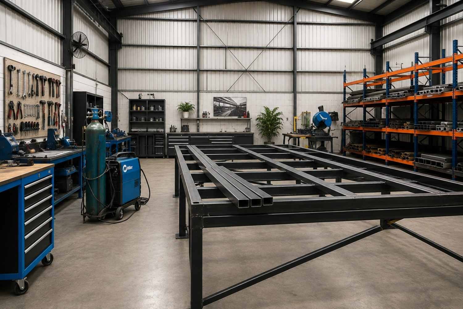Structural steel fabrication illustration